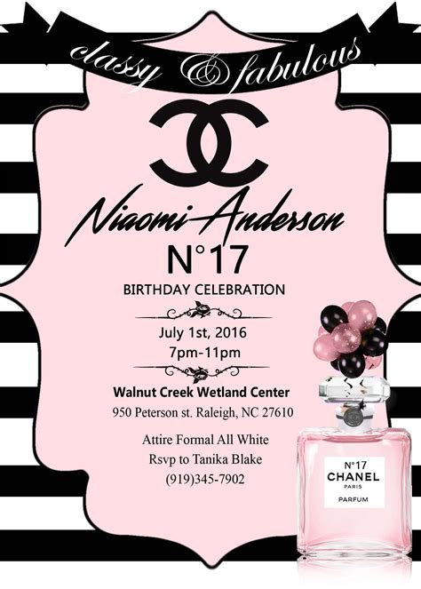 chanel party decoration ideas|coco chanel themed party invitations.